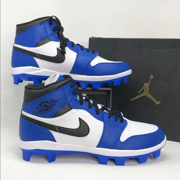 Air Jordan 1 Retro MCS Baseball Cleats Game Royal Black AV5353-411 - Size 11 - Picture 1 of 14